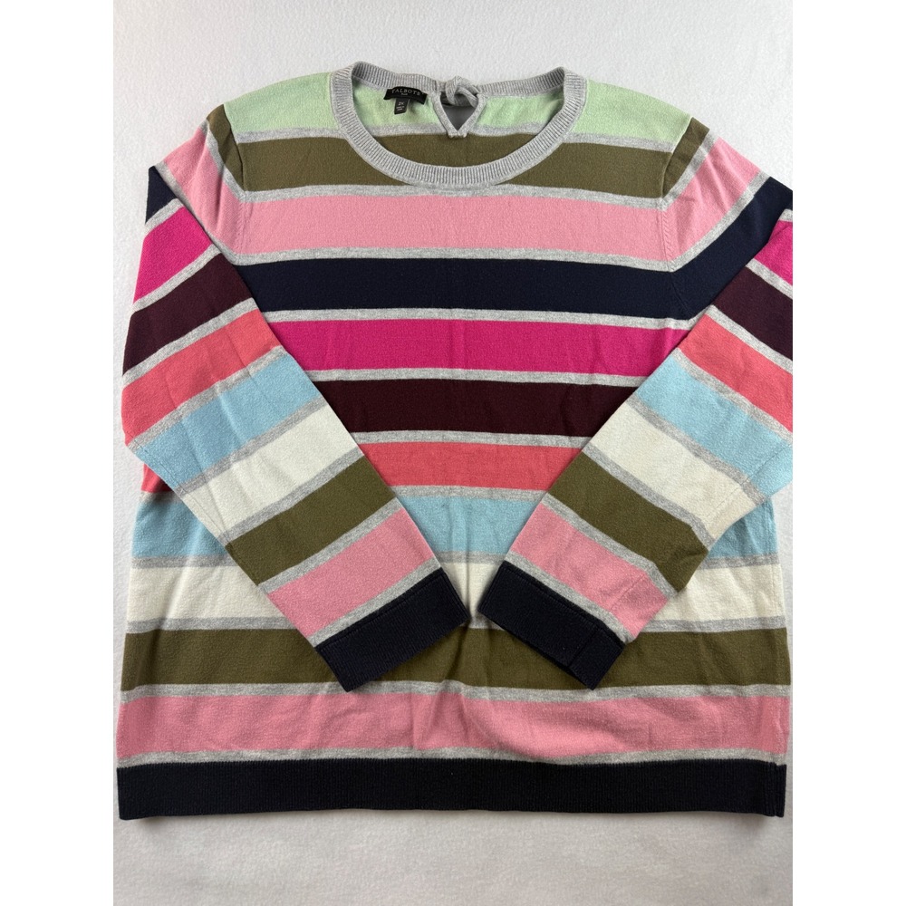 Talbots Striped Sweater Colorful Knit Long Sleeve Crew Neck Classic Womens‎